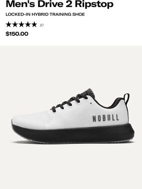 NOBULL Drive 2 Ripstop in Classic White Jet Black